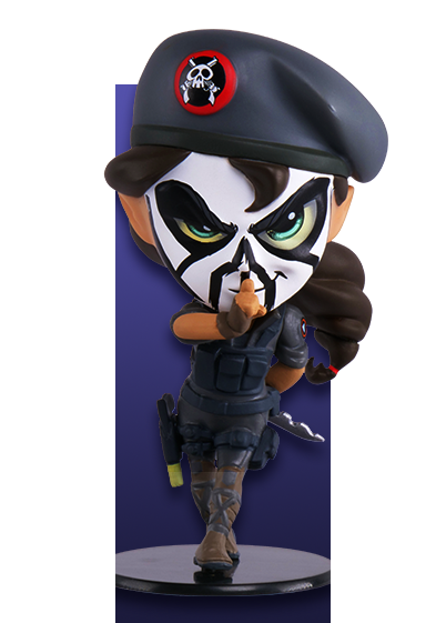 育碧官方周边《彩虹六号》s3 典藏q版手办 内含限定道具 caveira